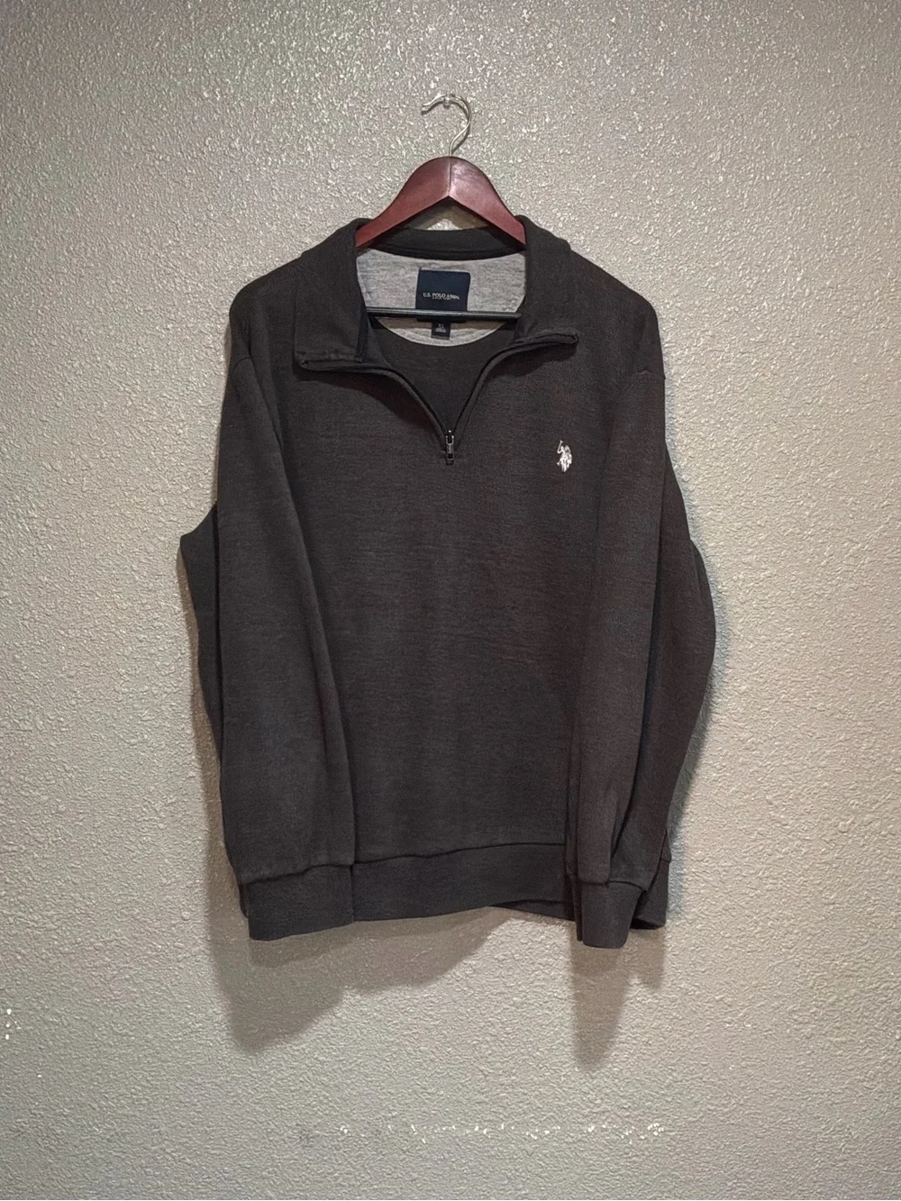 U.S. Polo Assn. Men’s Crewneck Half-Zip Sweater - Charcoal